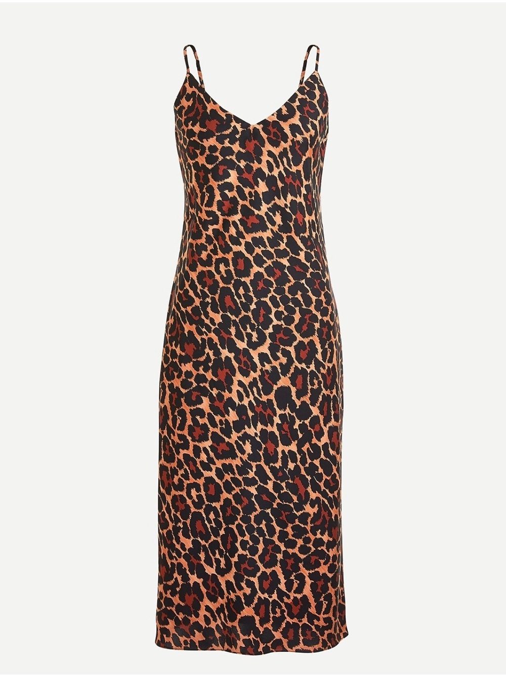 J. Crew Leopard-Print Slip Dress in Black and Tan